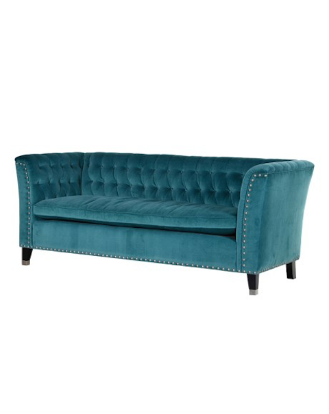 Turquoise Enzo Sofa with Silver Feet