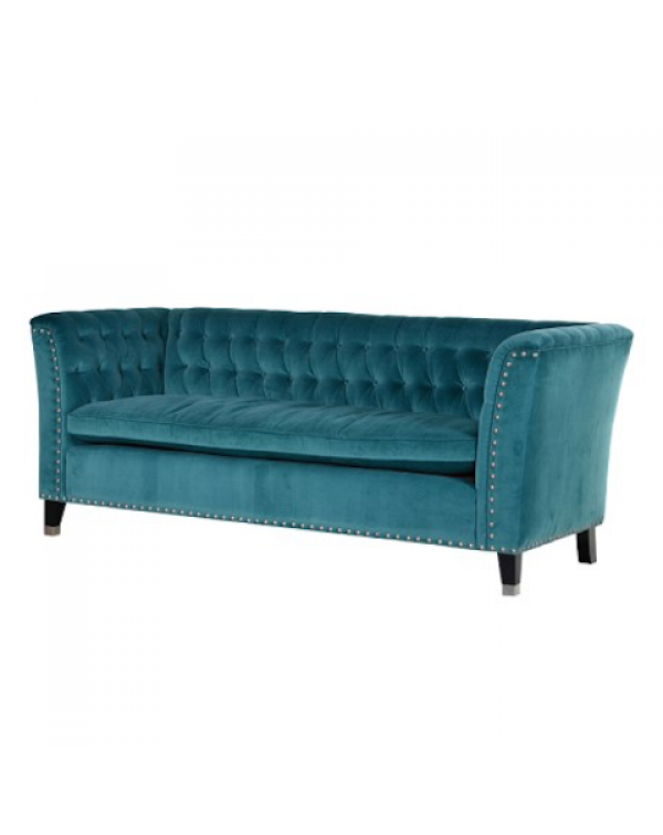 Turquoise Enzo Sofa with Silver Feet