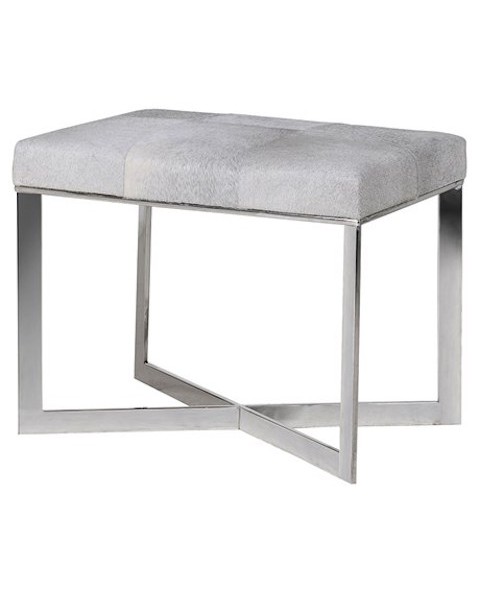  Grey Leather Hide Stool