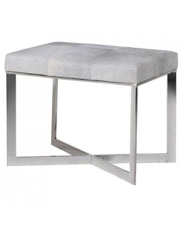  Grey Leather Hide Stool