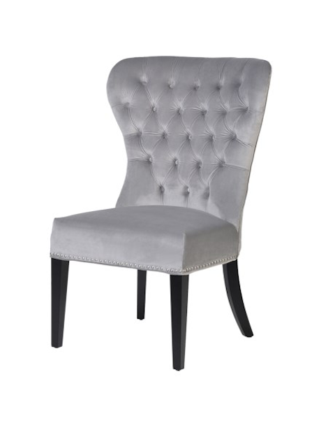  Grey Buttoned Dining Chair