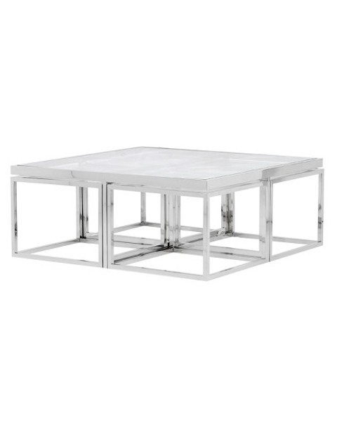  Set of 5 Modular Glass Coffee Tables
