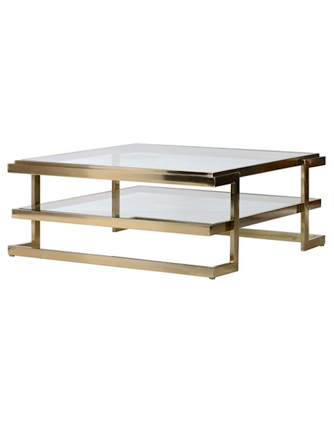 Gold Coffee Table with Shelf