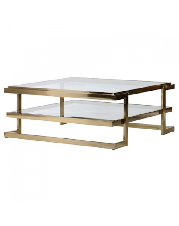 Gold Coffee Table with Shelf