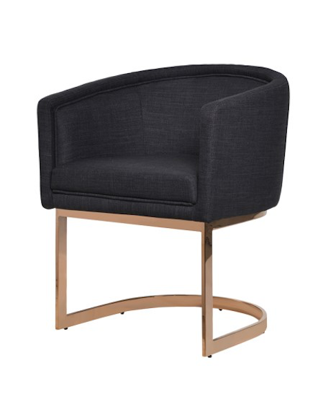  Black Dining Chair Rose Gold Frame