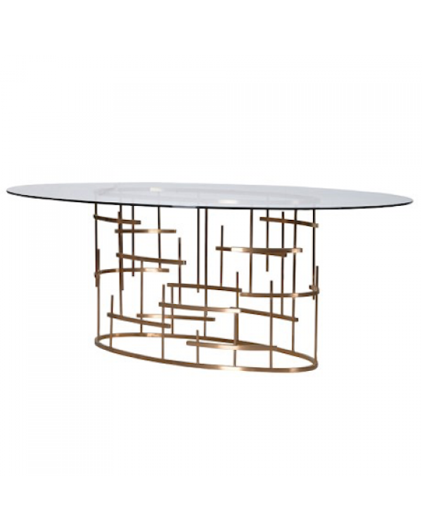 Glass Top Oval Dining Table