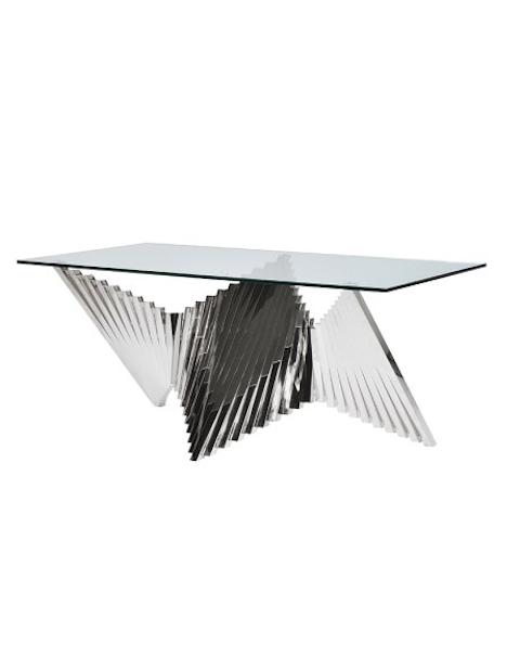 Polished Stainless Steel Dining Table