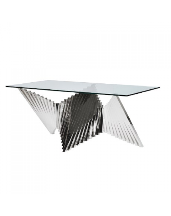 Polished Stainless Steel Dining Table