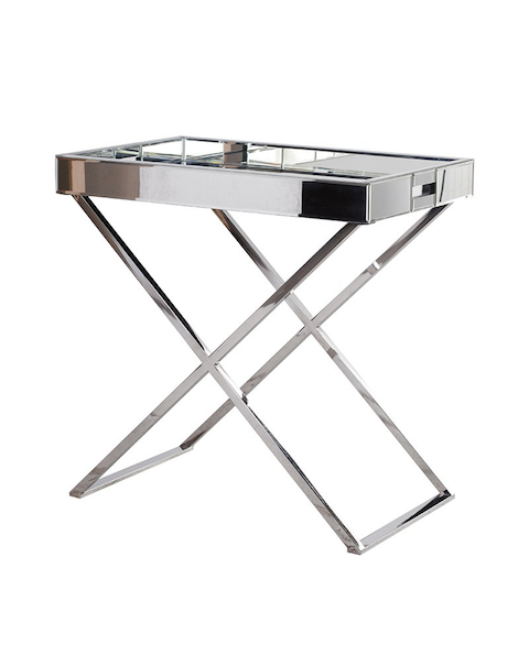  Mirrored Bedside Tray Table 