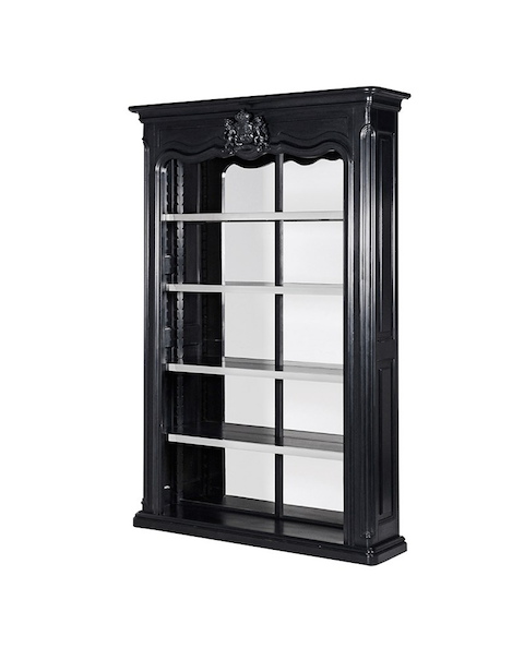 Black Kensington Mirrored Shelf Unit