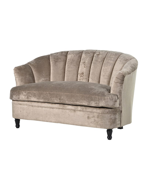  Beige Ribbed Sofa