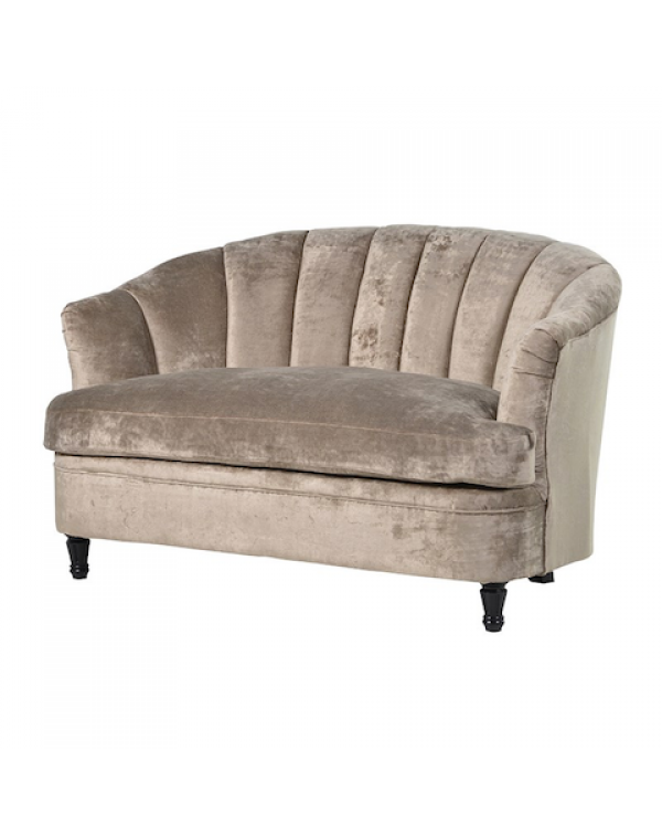  Beige Ribbed Sofa