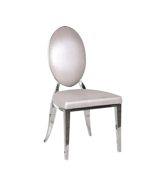 Pearl Oval Back Snakeskin Effect Dining Chair