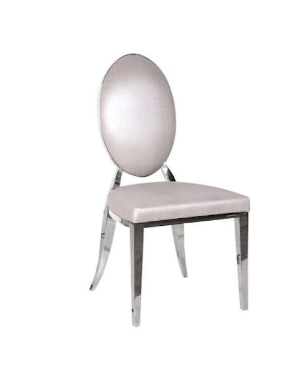 Pearl Oval Back Snakeskin Effect Dining Chair