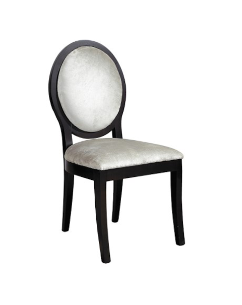  Black/Silver Velvet Oval Back Dining Chair 