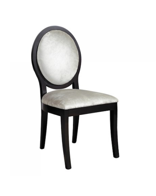  Black/Silver Velvet Oval Back Dining Chair 