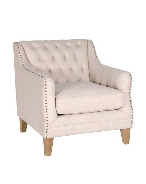   Beige Studded Sofa Chair