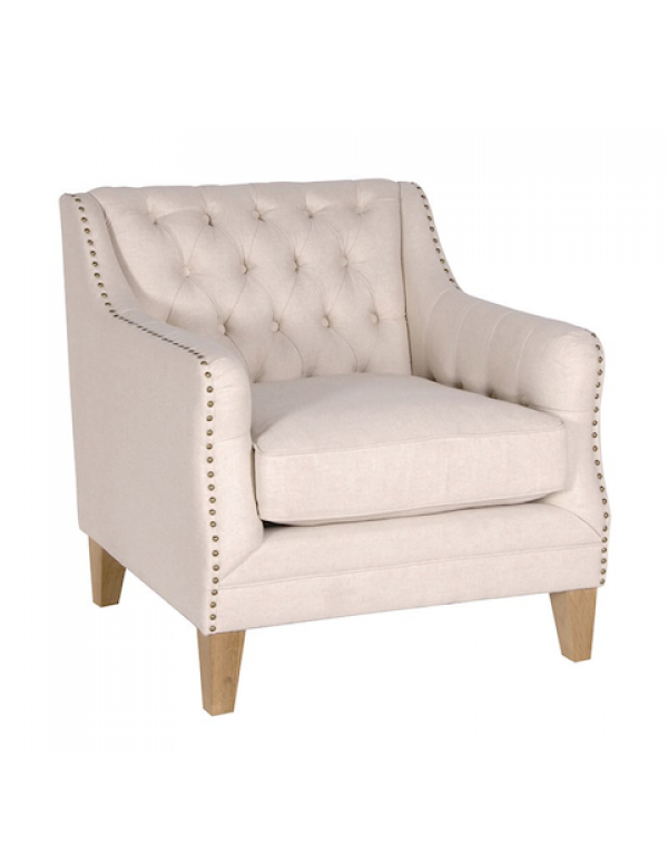   Beige Studded Sofa Chair