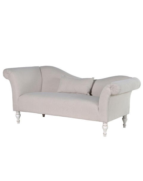  Stone-Wash Fabric Chaise Sofa
