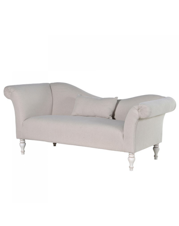  Stone-Wash Fabric Chaise Sofa