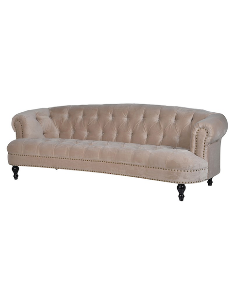  3 Seater Velvet Buttoned Sofa