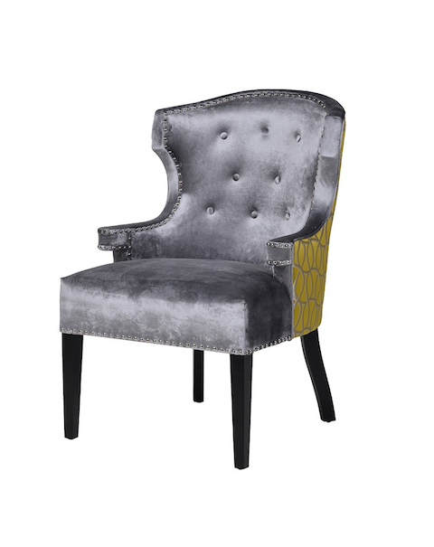  Silver & Zest Studded Chair