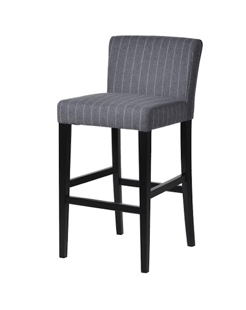  Grey Pinstripe Woolen Bar Stool