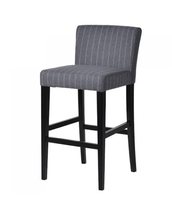  Grey Pinstripe Woolen Bar Stool