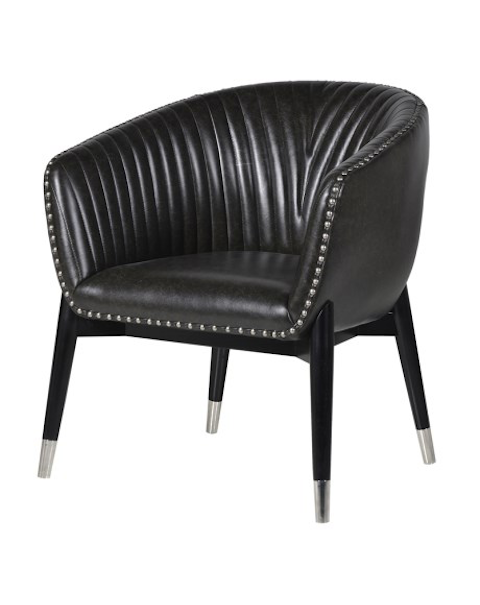 Black Pleated Tub Chair 