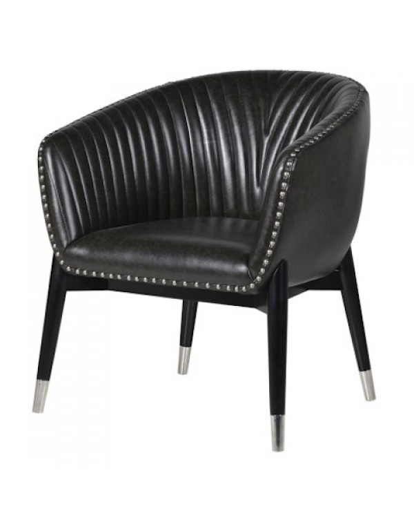 Black Pleated Tub Chair 