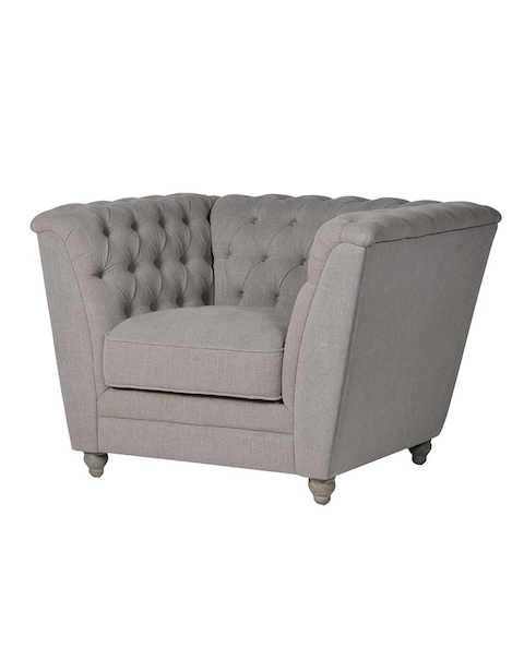  Grey Buttoned Box Chair
