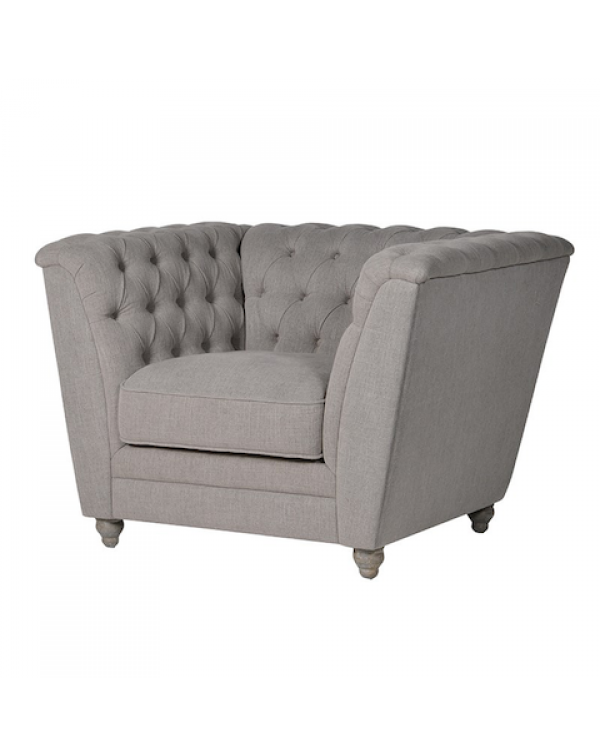  Grey Buttoned Box Chair