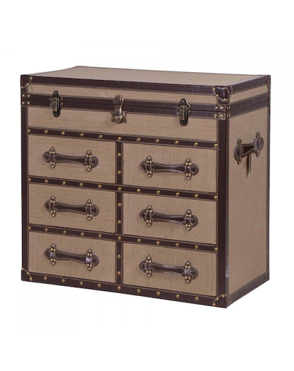  Large Linen Trunk with Drawers