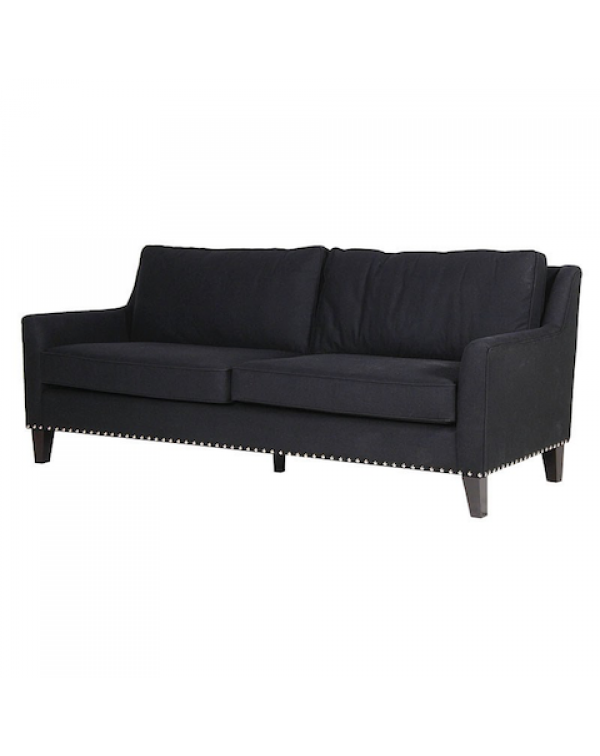 Black Fabric 3 Seater Sofa