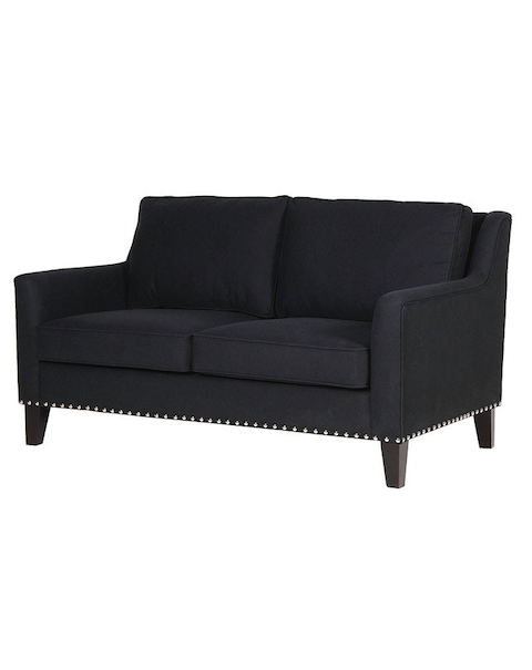   Black Fabric 2 Seater Sofa  