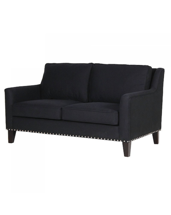   Black Fabric 2 Seater Sofa  