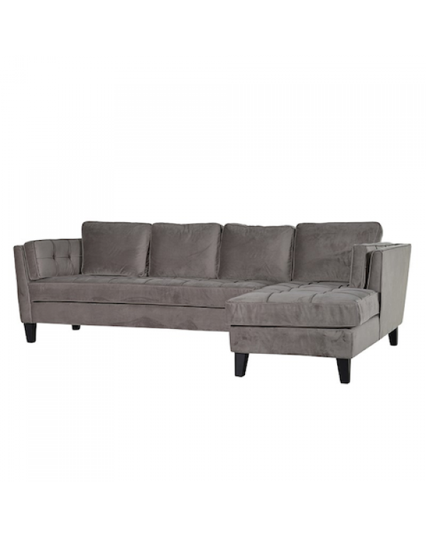  Taupe Buttoned Corner Sofa