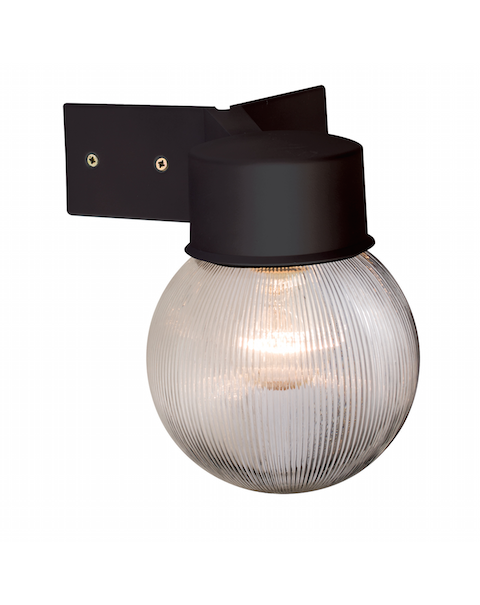 WARE RIBBED GLOBE 1LT WALL IP44 40W