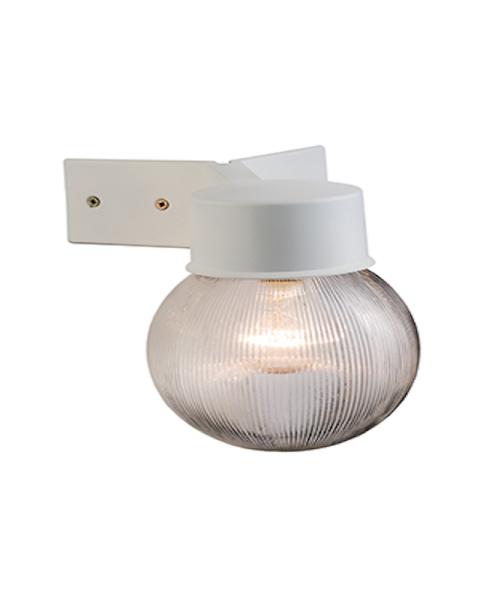 WARE RIBBED GLOBE 1LT WALL IP44 40W