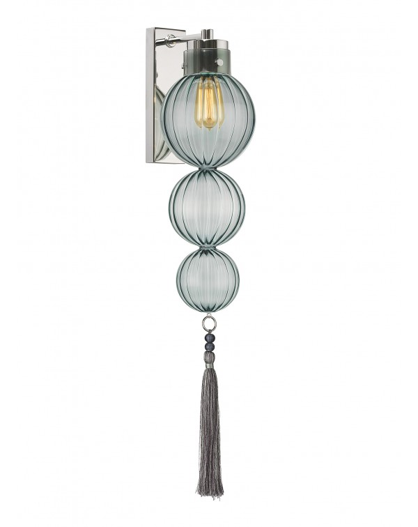 Heathfield - Medina Opal Jade Nickel Wall Light / ...