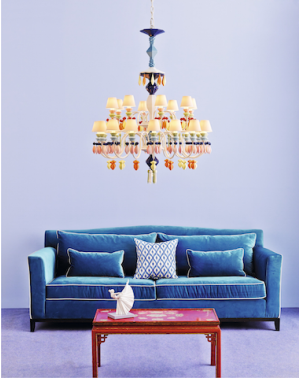 Lladro - Belle de Nuit 24 Lights Chandelier Multic...