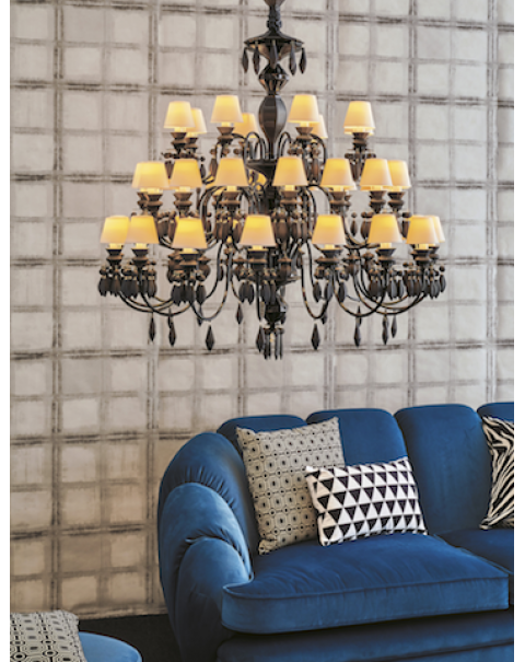 Lladro - Belle de Nuit 40 Lights Chandelier Black