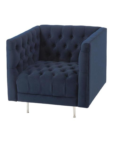Libra Arya Velvet Button Chair