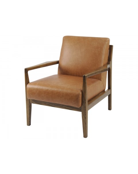 Libra Albury Tan Leather And wood Chair