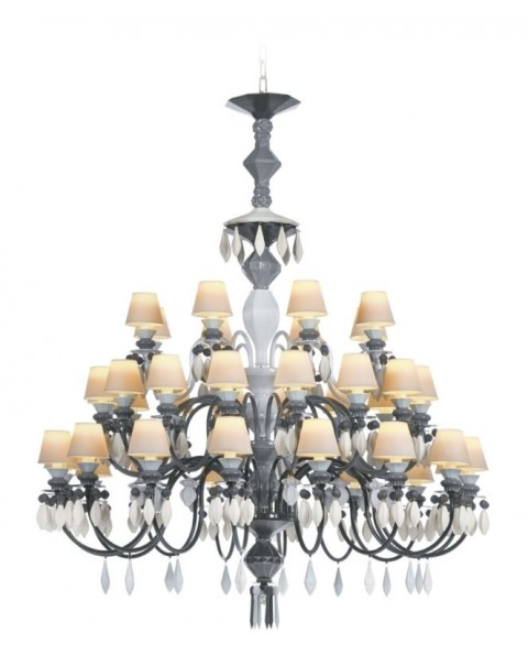 Lladro - Belle de Nuit 40 Lights Chandelier Black