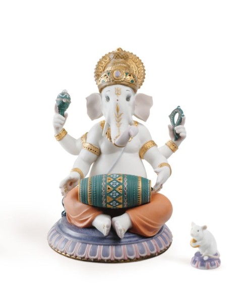 Lladro Mridangam Ganesha Figurine Limited Edition