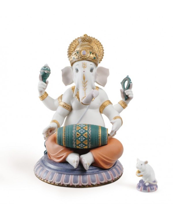 Lladro Mridangam Ganesha Figurine Limited Edition