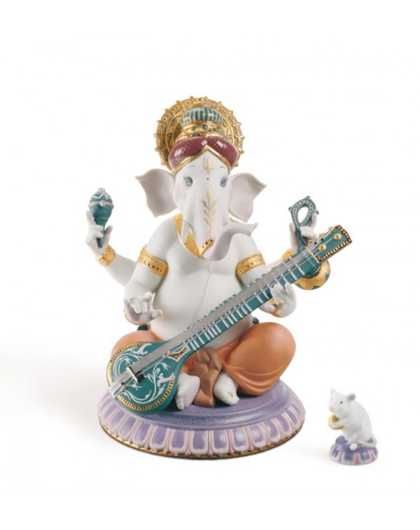 Lladro Veena Ganesha Figurine Limited Edition