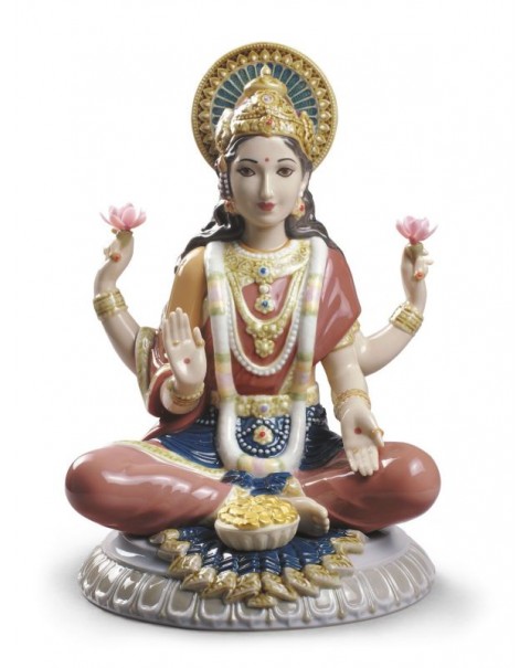 Lladro Goddess Sri Lakshmi Figurine