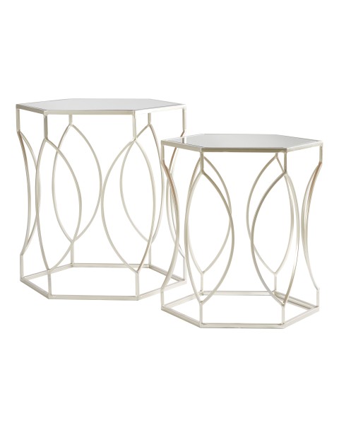 Premier Housewares Avantis Champagne Finish Tables - Set Of 2